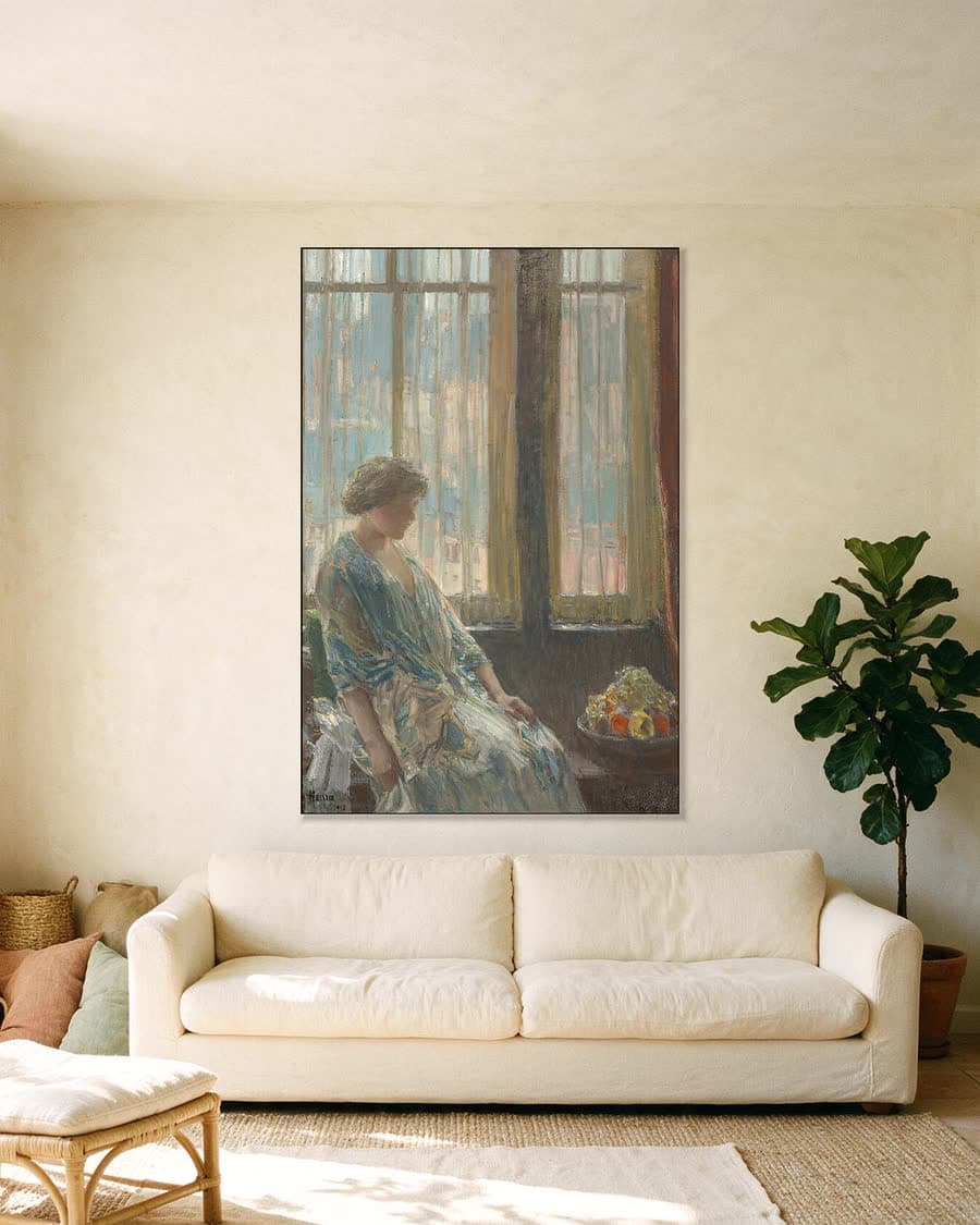 Het New Yorkse raam in een aluminium frame aan dezelfde muur