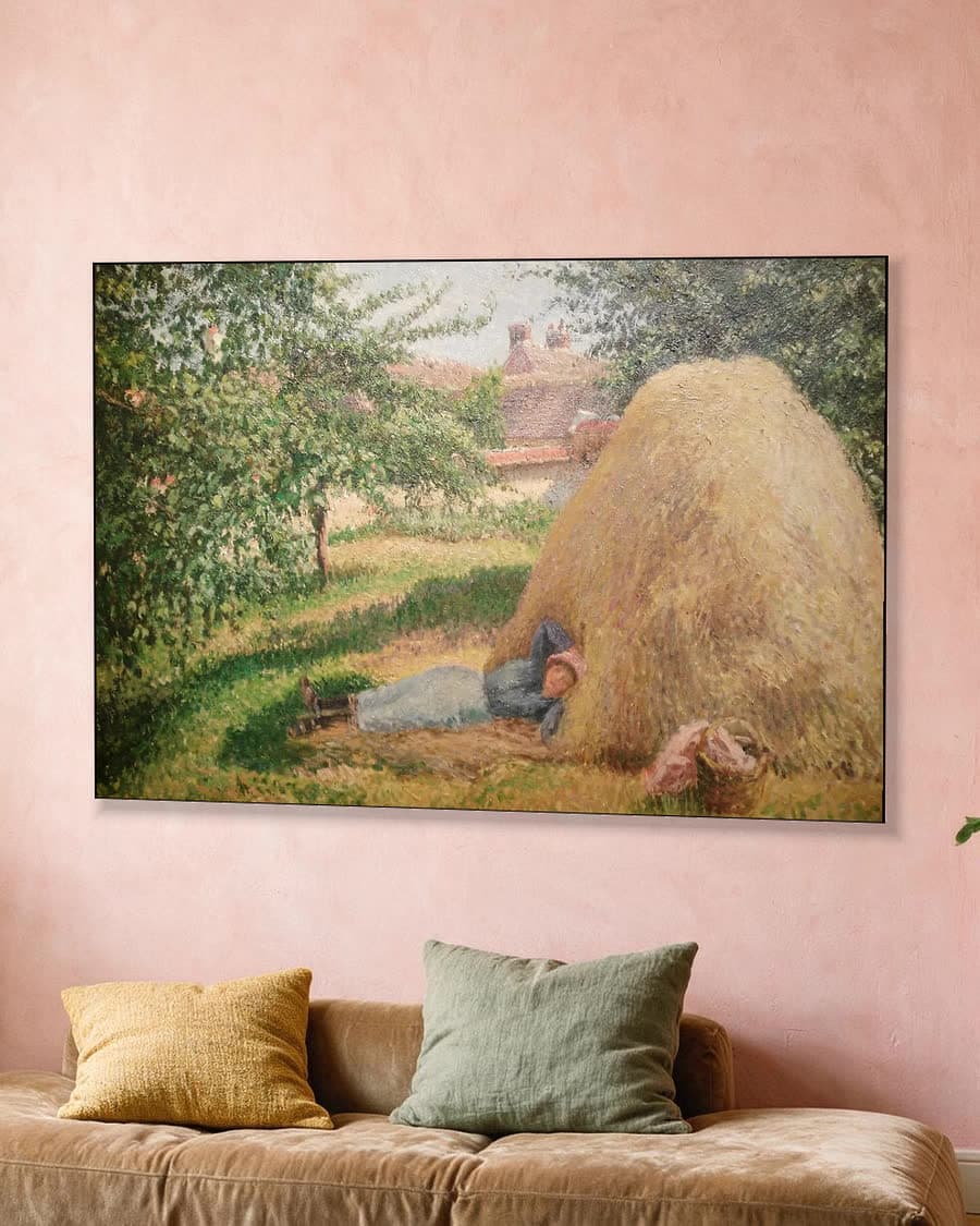 De middagrust, Éragny in een aluminium frame aan dezelfde muur