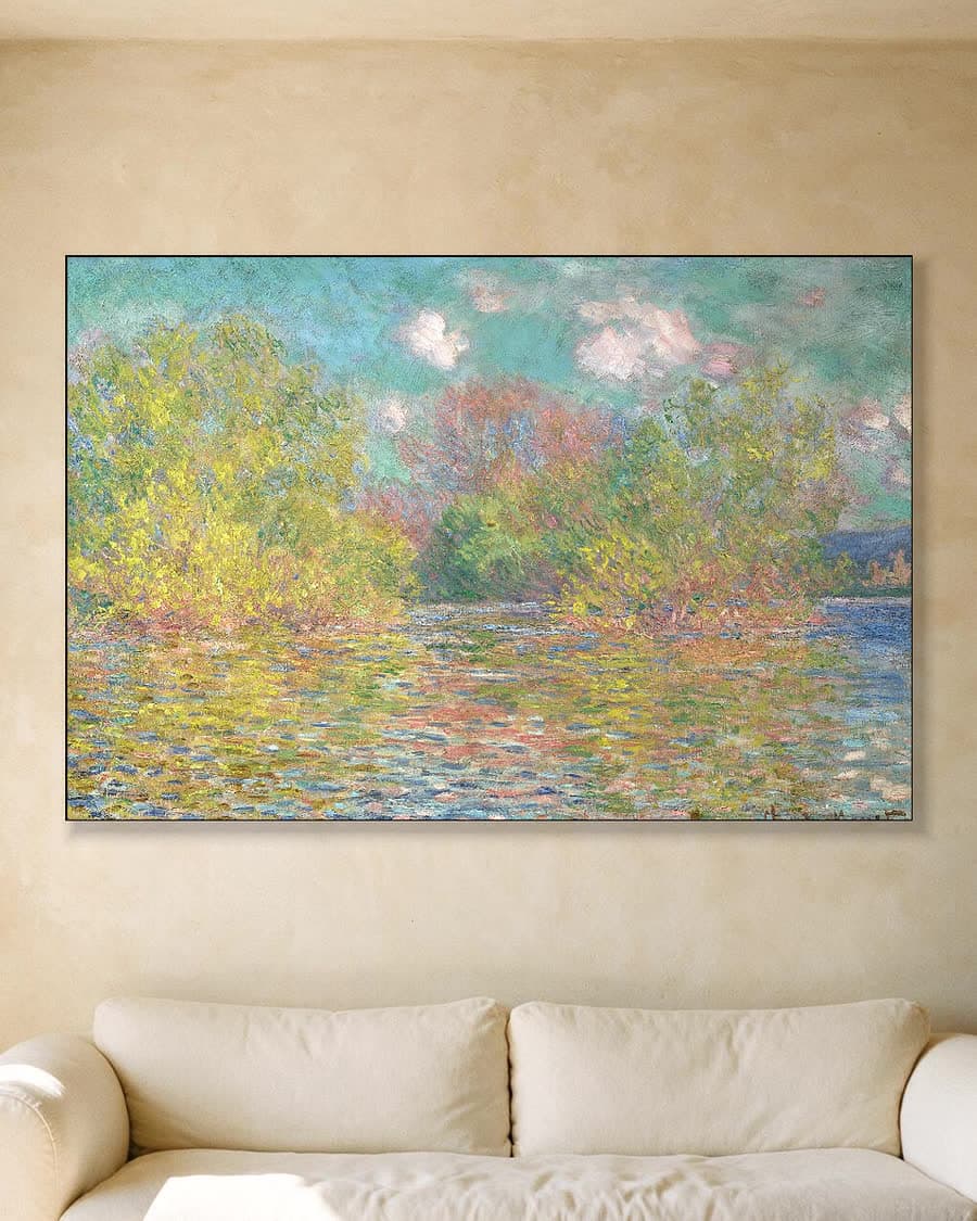 De Seine bij Giverny in een aluminium frame aan dezelfde muur