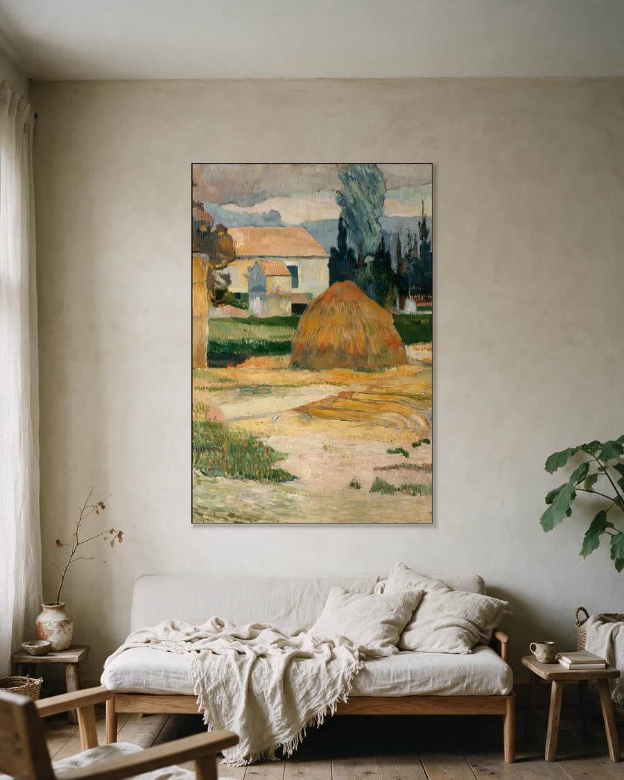 Hooibergen in de Provence in een aluminium frame aan dezelfde muur