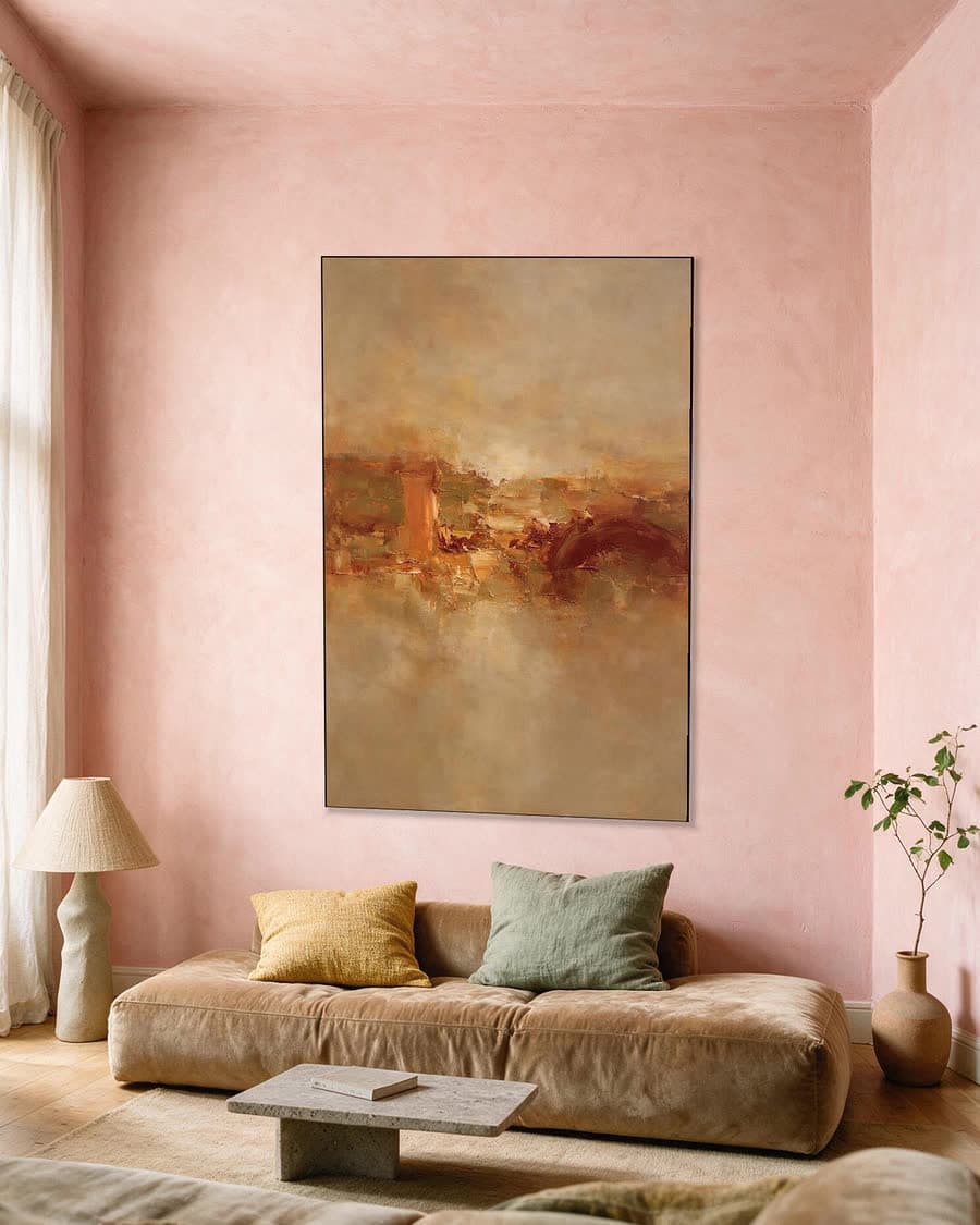 Horizonband in een aluminium frame aan dezelfde muur