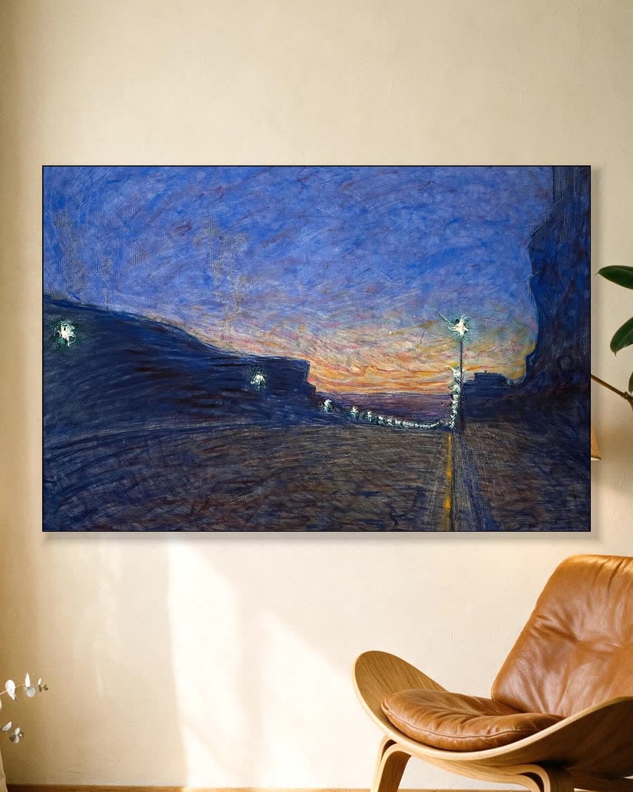 Hornsgatan in een aluminium frame aan dezelfde muur