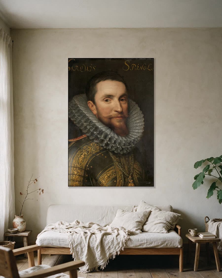 Ambrogio (1569-1630), markies de Spinola in een aluminium frame aan dezelfde muur