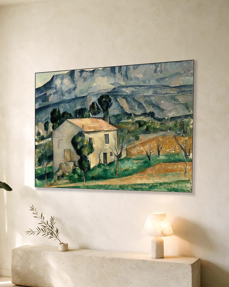 Huis in de Provence in een aluminium frame aan dezelfde muur
