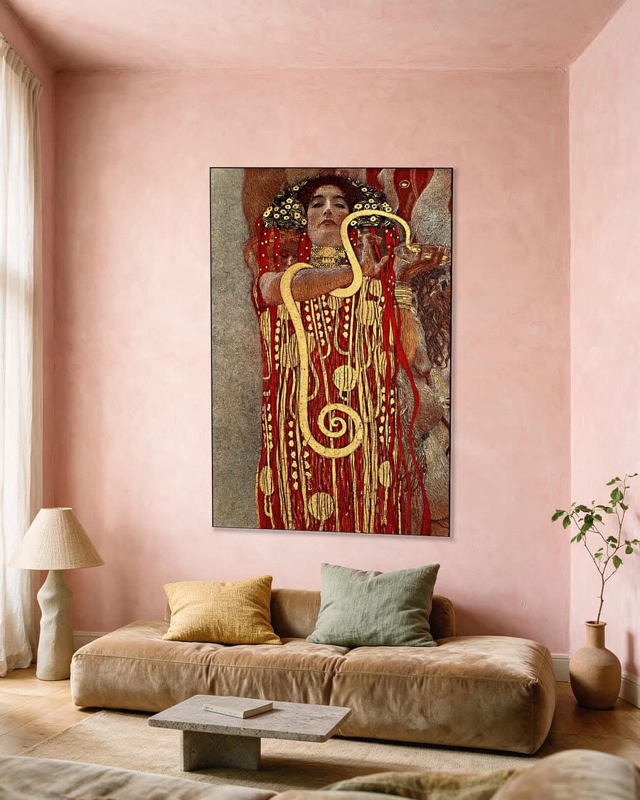 Hygieia in een aluminium frame aan dezelfde muur