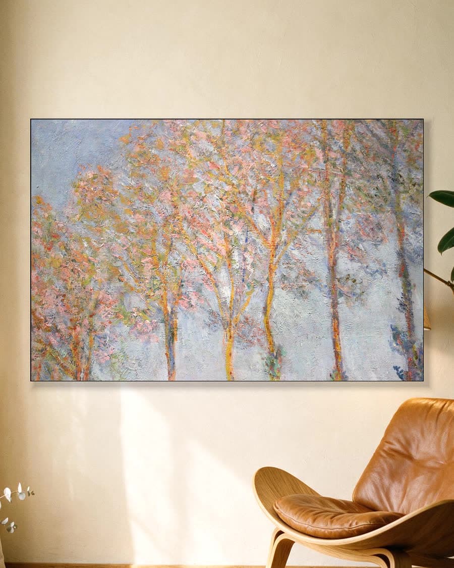 Populieren aan de Epte in een aluminium frame aan dezelfde muur