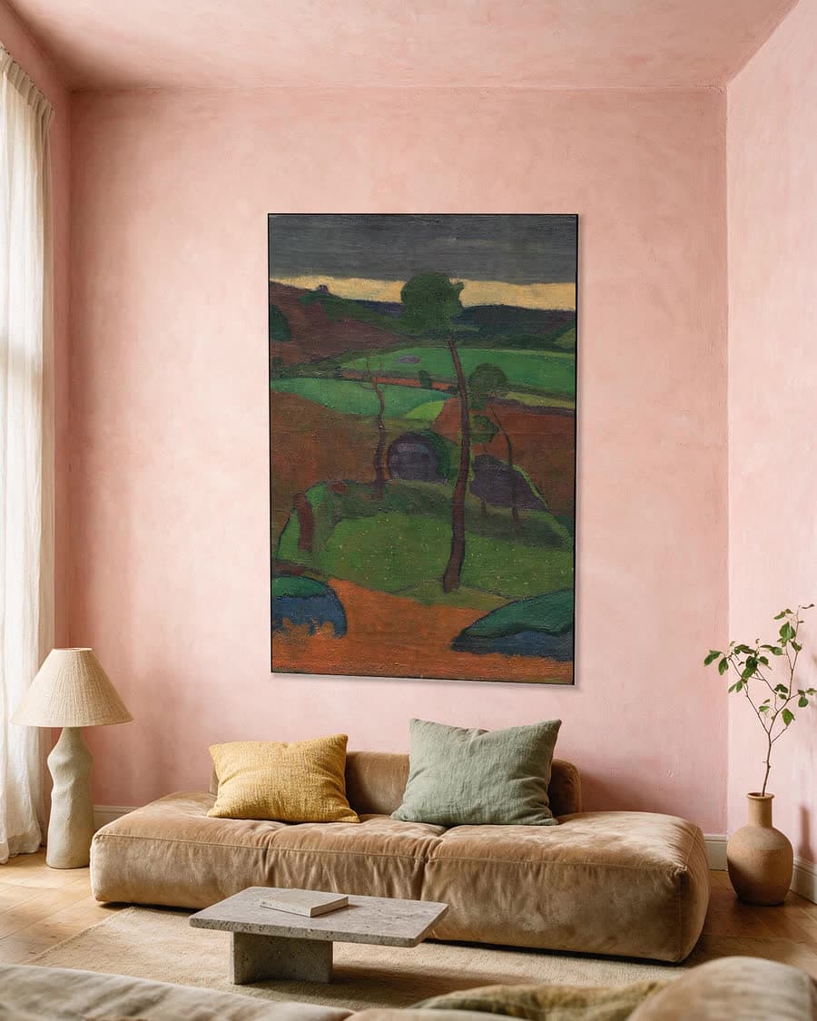Bretons landschap in een aluminium frame aan dezelfde muur
