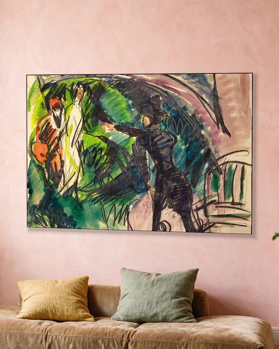Pantomime Reimann I in een aluminium frame aan dezelfde muur