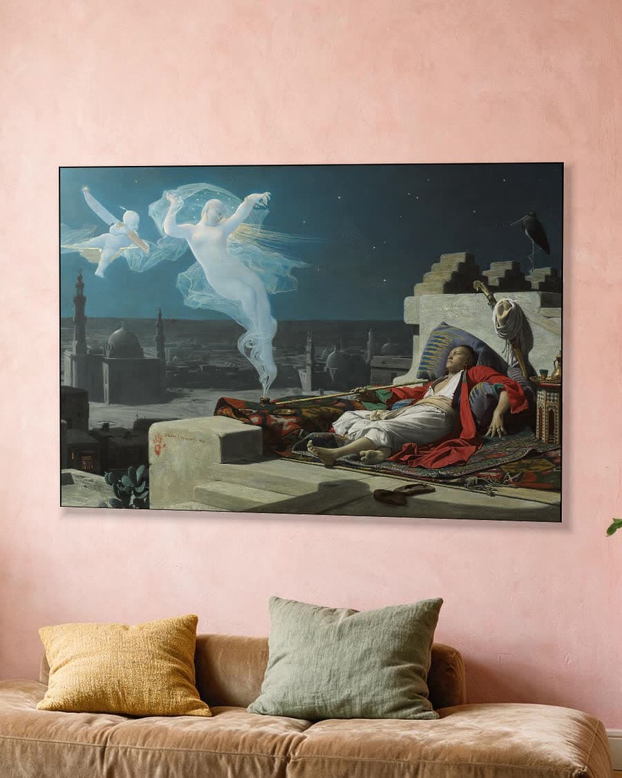 De droom van een eunuch in een aluminium frame aan dezelfde muur