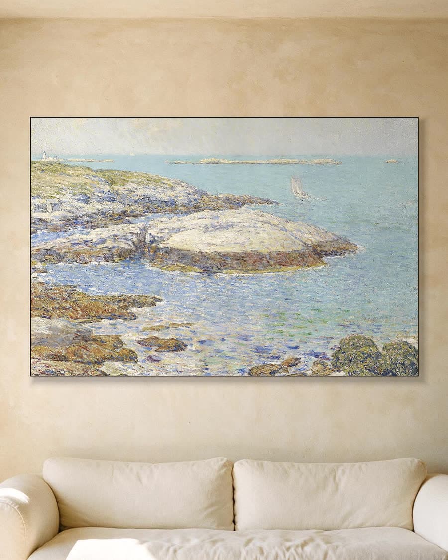 Isles of Shoals in een aluminium frame aan dezelfde muur