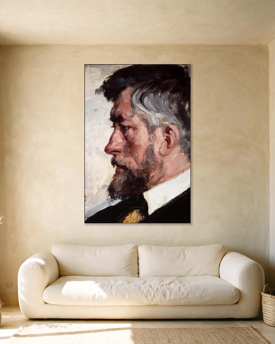 J.F. Willumsen in een aluminium frame aan dezelfde muur