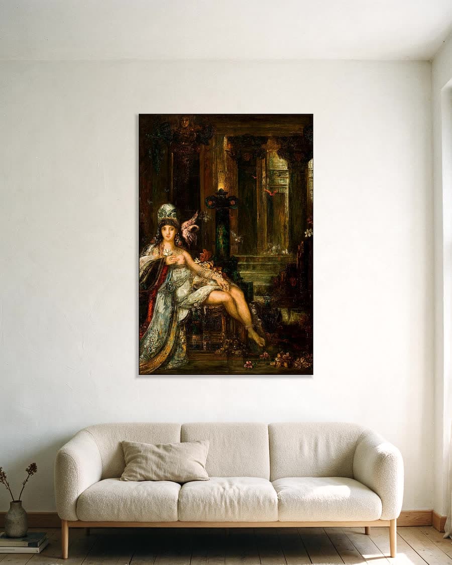 Delila in een aluminium frame aan dezelfde muur