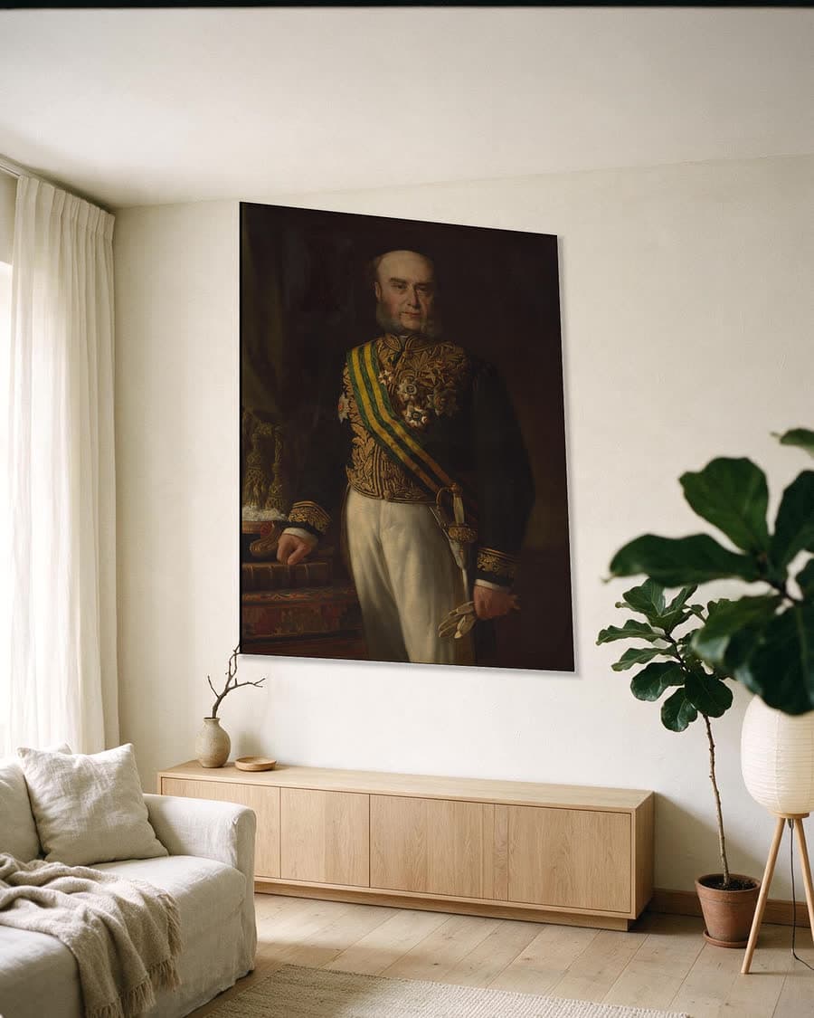 James Loudon (1824-1900), gouverneur-generaal 1871-1875 in een aluminium frame aan dezelfde muur