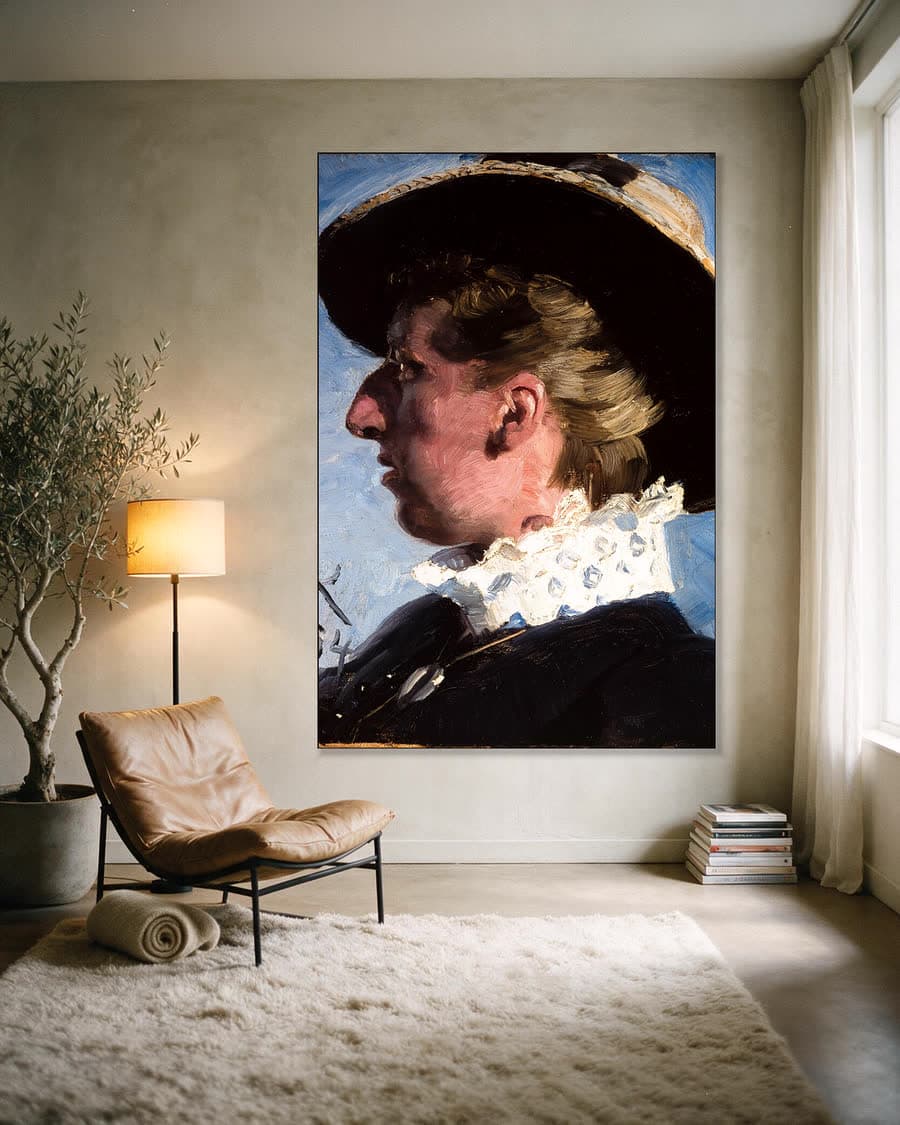 Anna Palm in een aluminium frame aan dezelfde muur