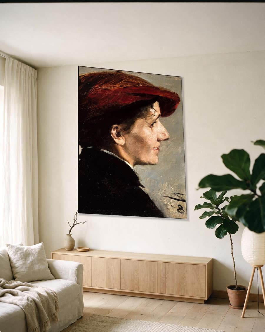 Marianne Stokes in een aluminium frame aan dezelfde muur