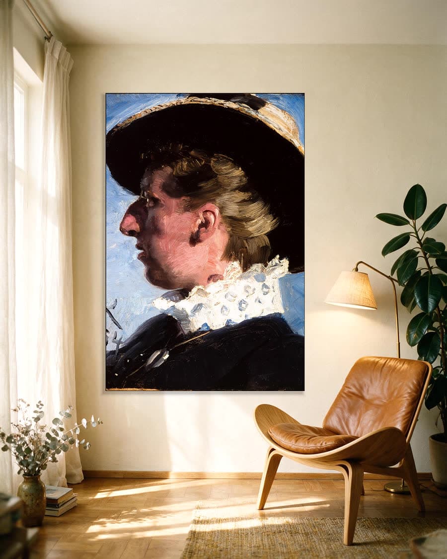 Anna Palm in een aluminium frame aan dezelfde muur