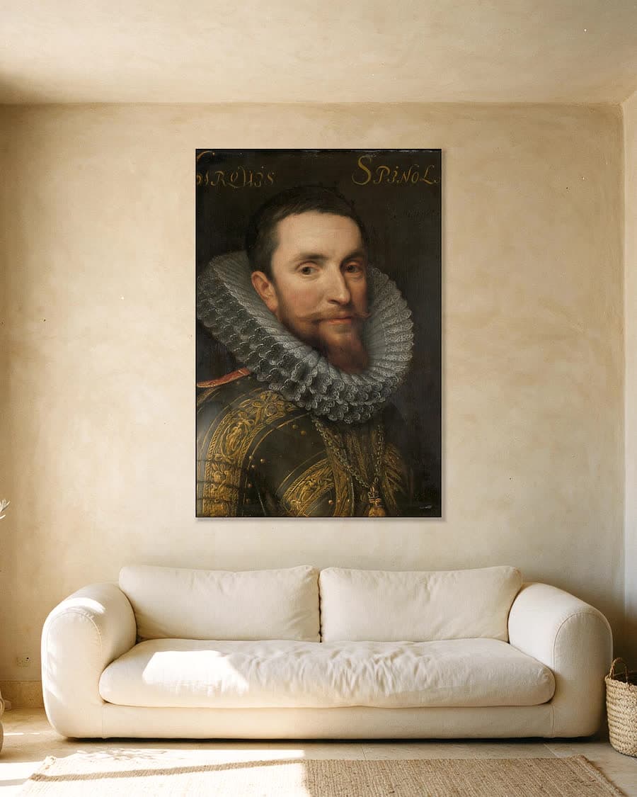 Ambrogio (1569-1630), markies de Spinola in een aluminium frame aan dezelfde muur