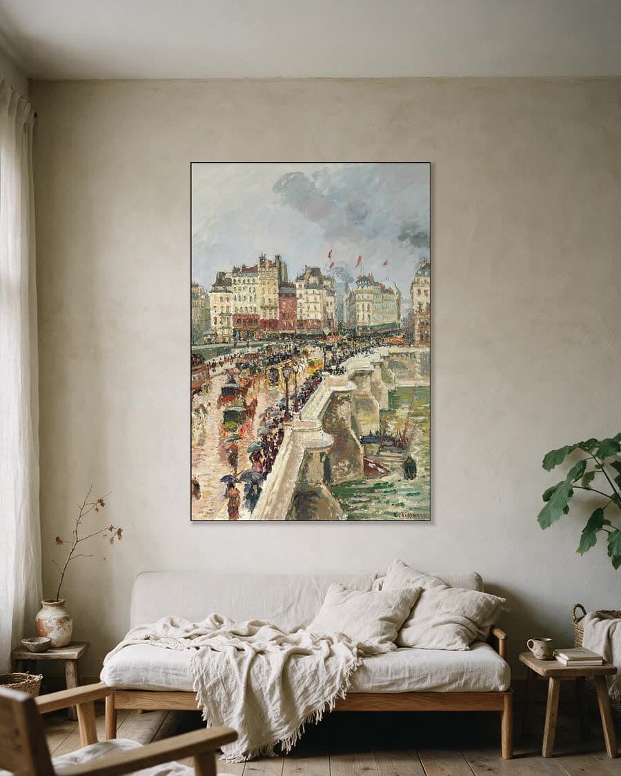 De Pont Neuf in een aluminium frame aan dezelfde muur
