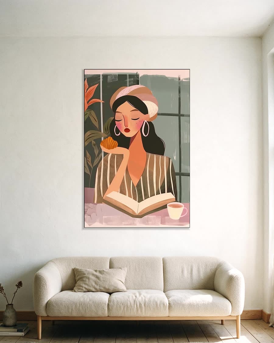 Even lezen in een aluminium frame aan dezelfde muur