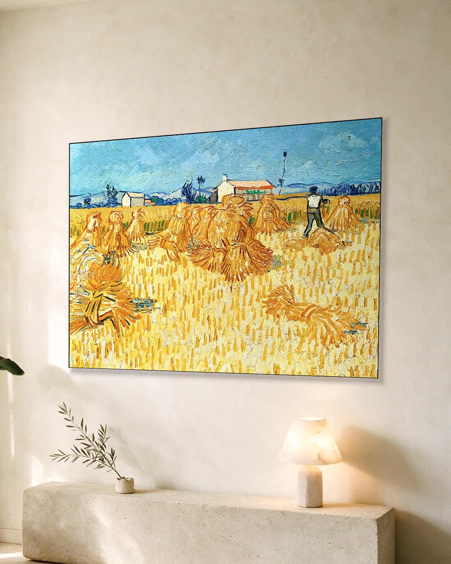 Oogst in de Provence in een aluminium frame aan dezelfde muur