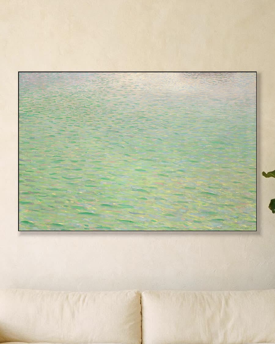 Eiland in de Attersee in een aluminium frame aan dezelfde muur