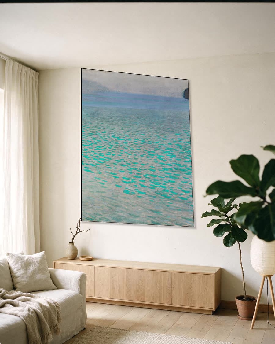 Attersee in een aluminium frame aan dezelfde muur