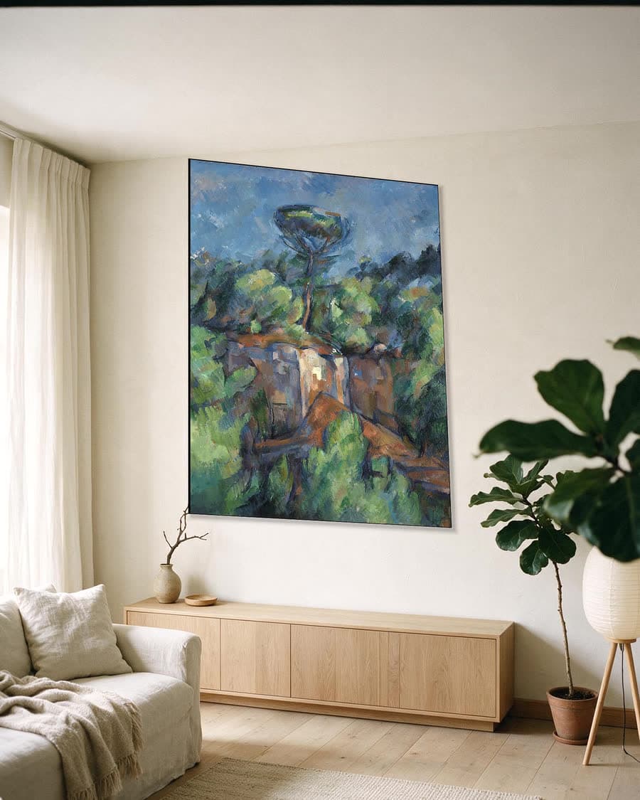 De steengroeve van Bibémus in een aluminium frame aan dezelfde muur