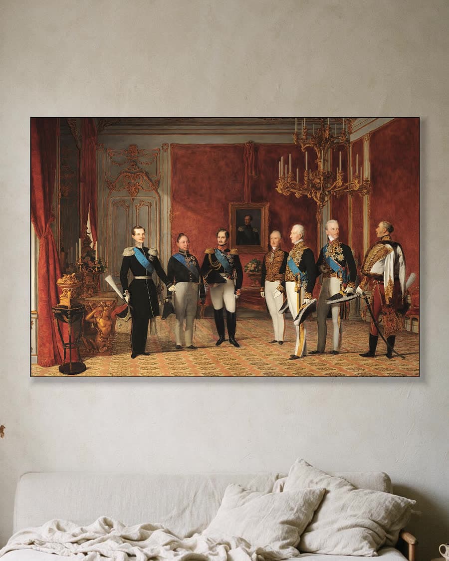 Vroege lente in het Wienerwald in een aluminium frame aan dezelfde muur