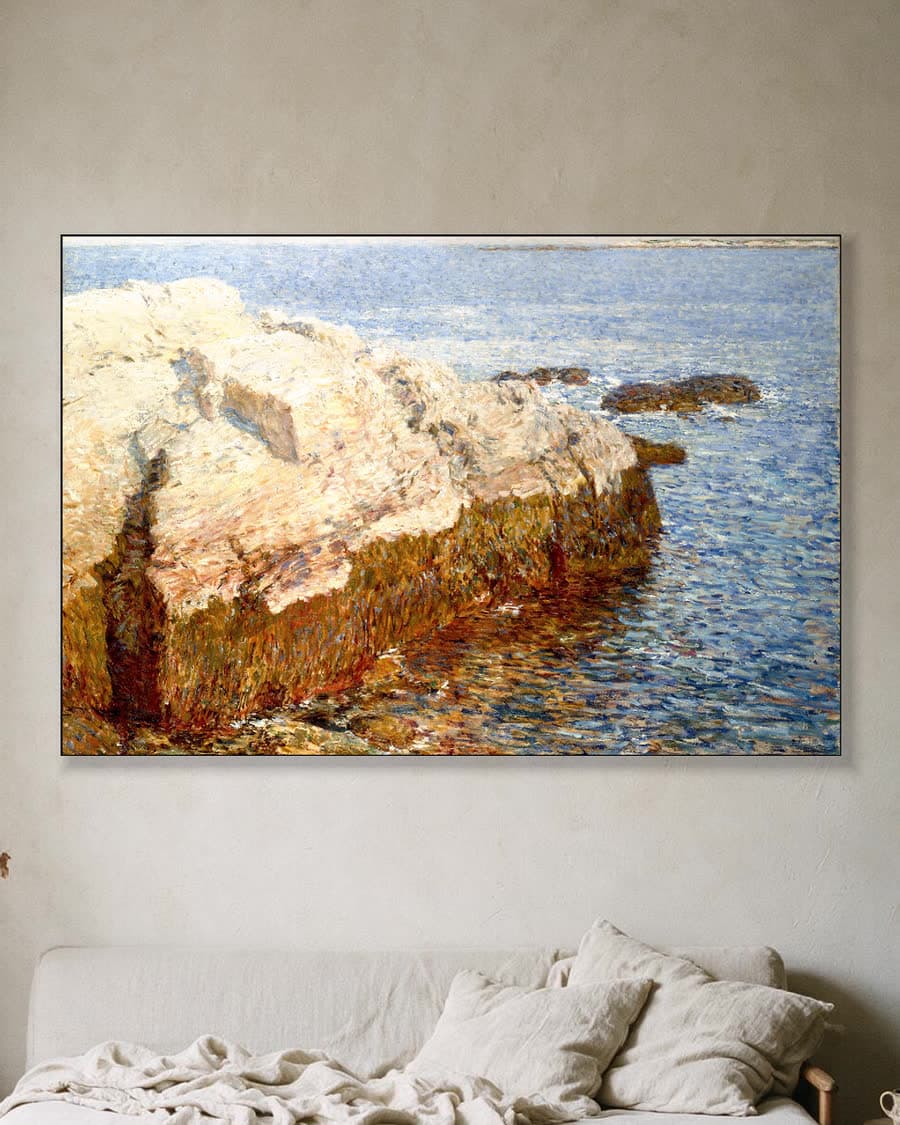 Kliffen bij Appledore in een aluminium frame aan dezelfde muur