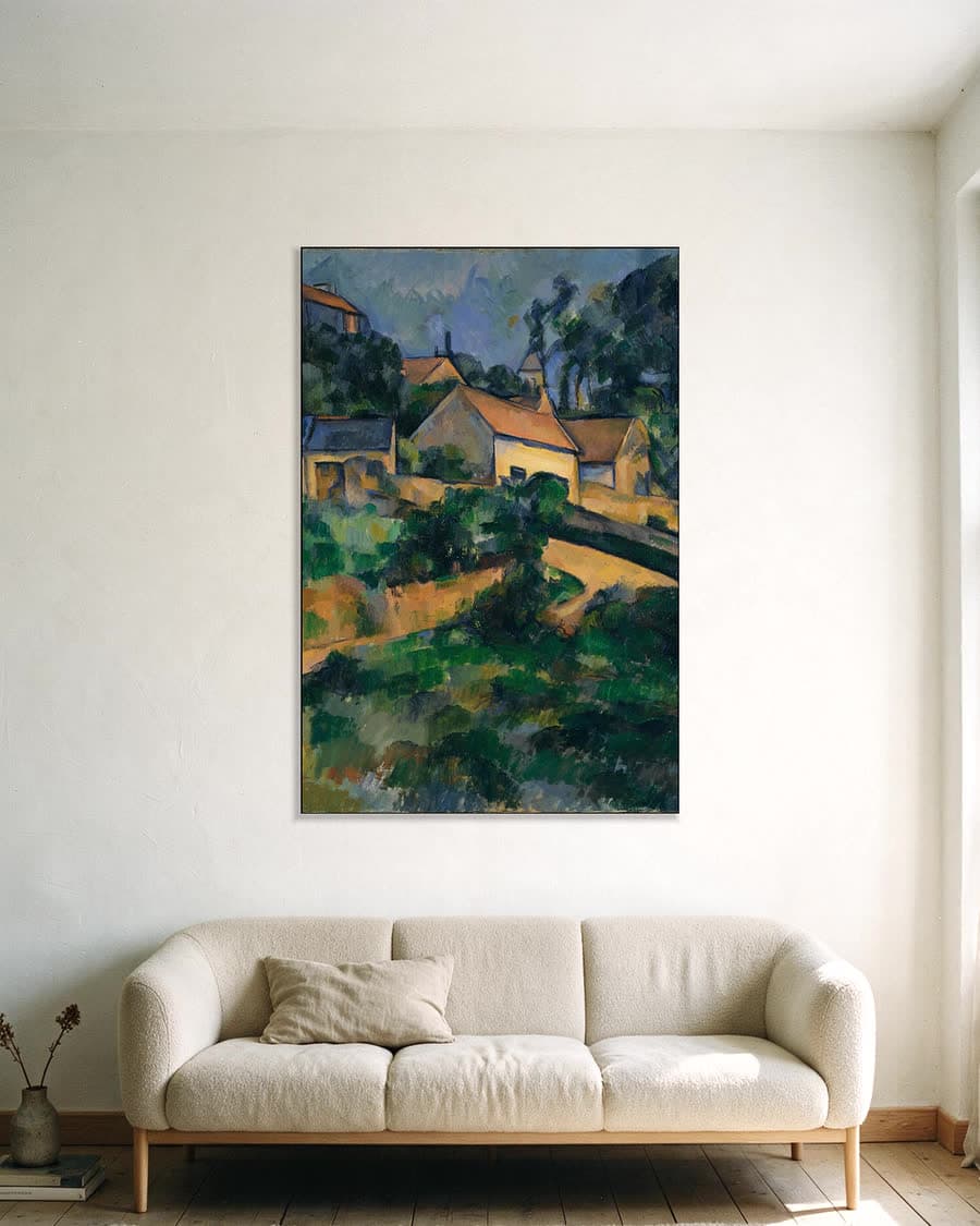 De kronkelweg bij Montgeroult in een aluminium frame aan dezelfde muur