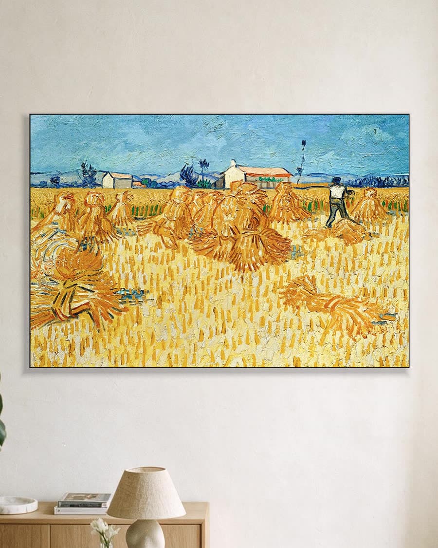 Oogst in de Provence in een aluminium frame aan dezelfde muur