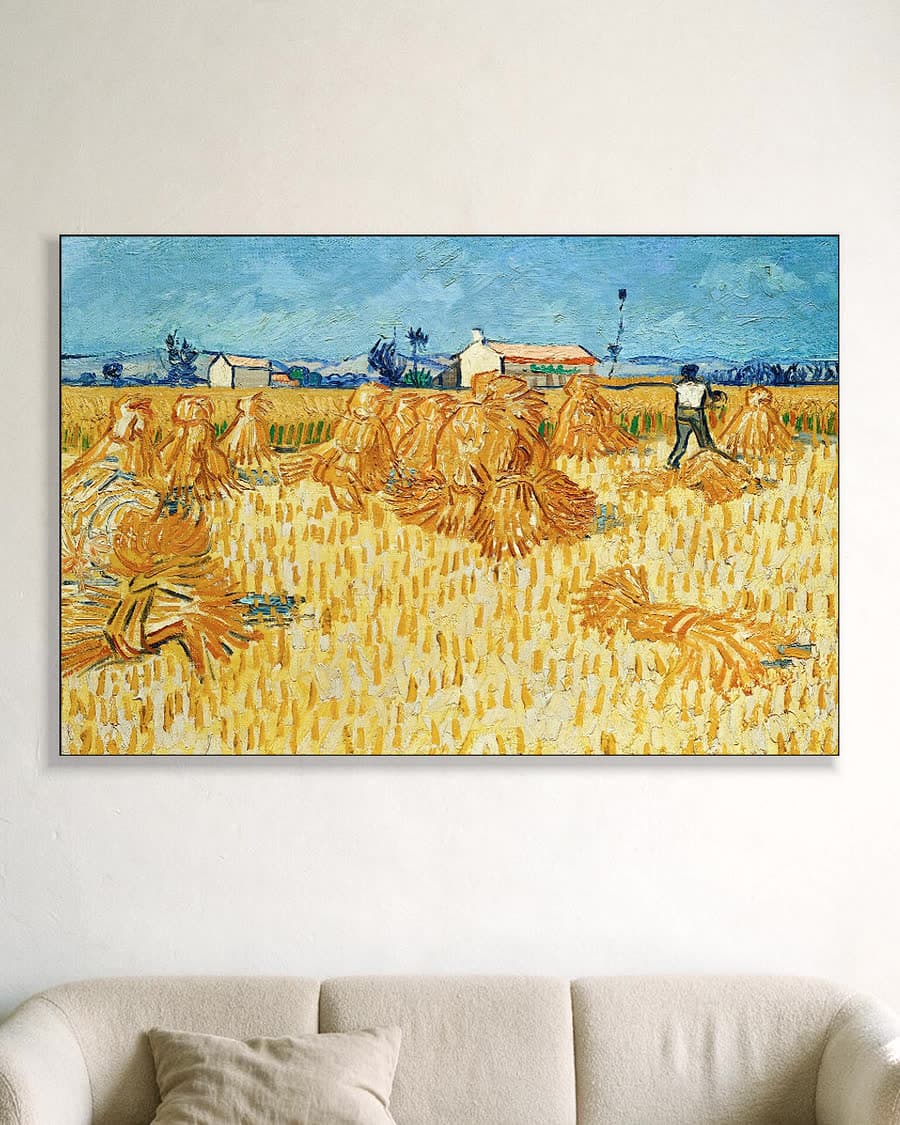 Oogst in de Provence in een aluminium frame aan dezelfde muur