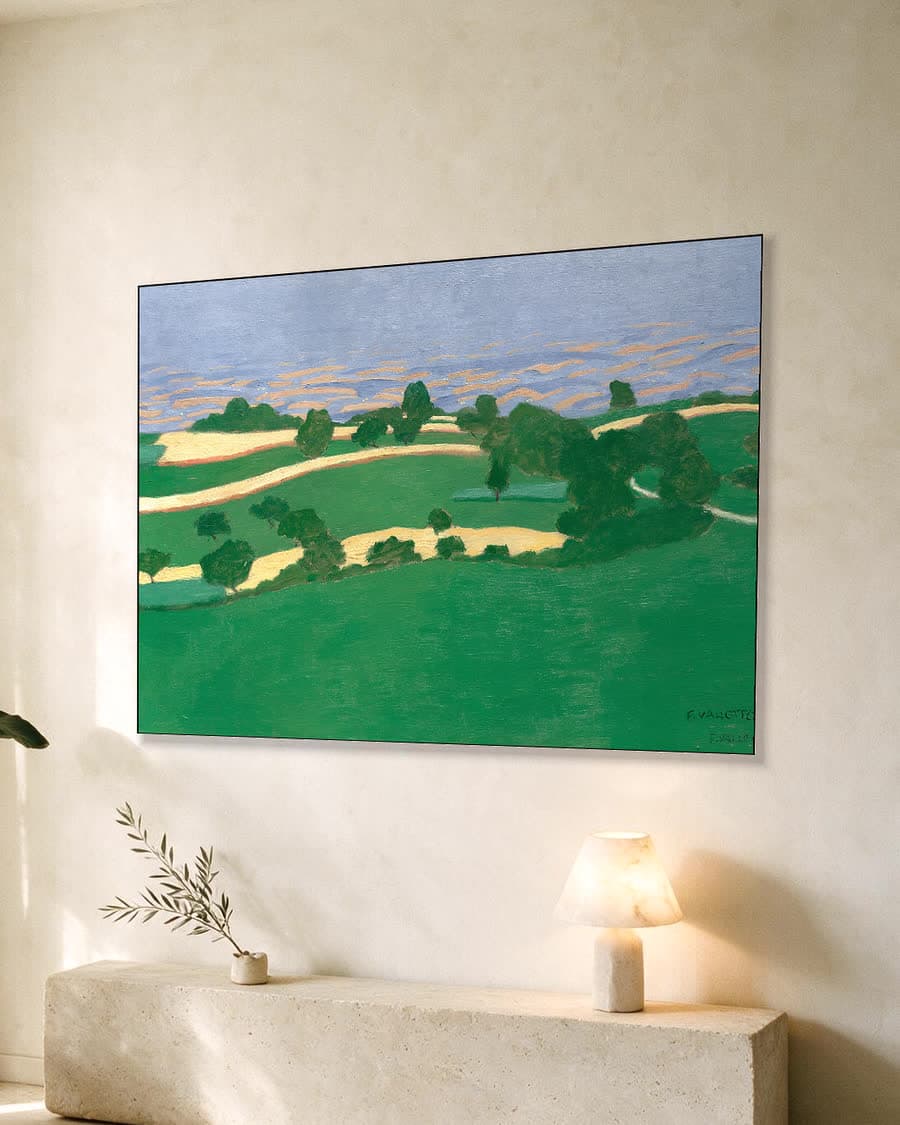 Korenvelden in een aluminium frame aan dezelfde muur