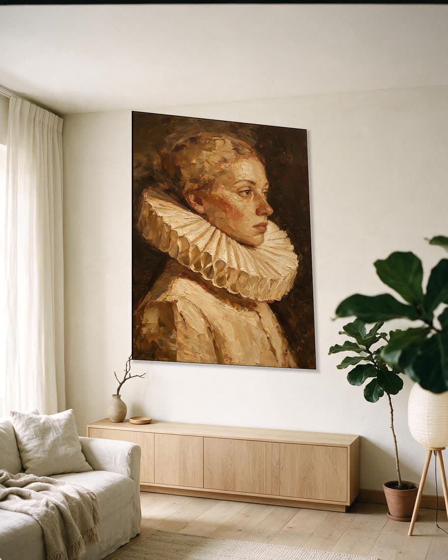 Kraag in profiel in een aluminium frame aan dezelfde muur