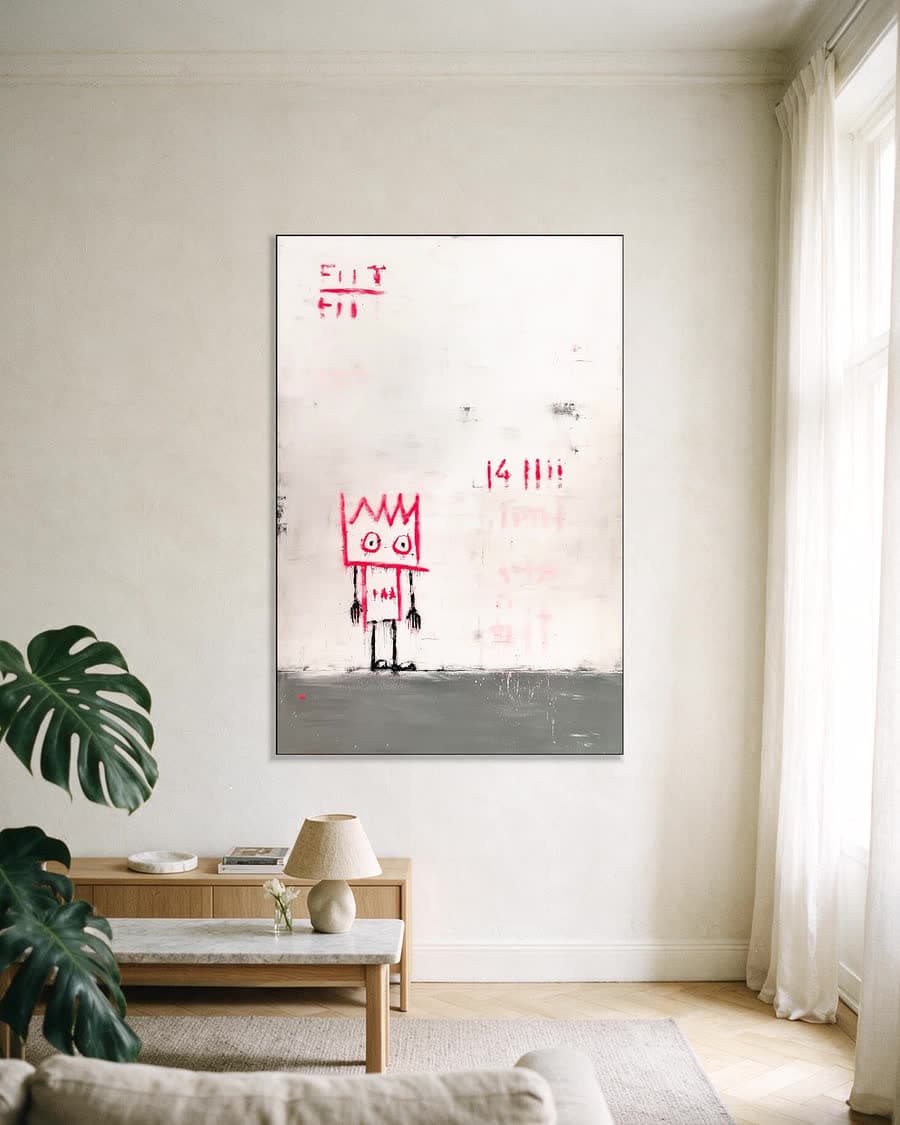 Kroon op beton in een aluminium frame aan dezelfde muur
