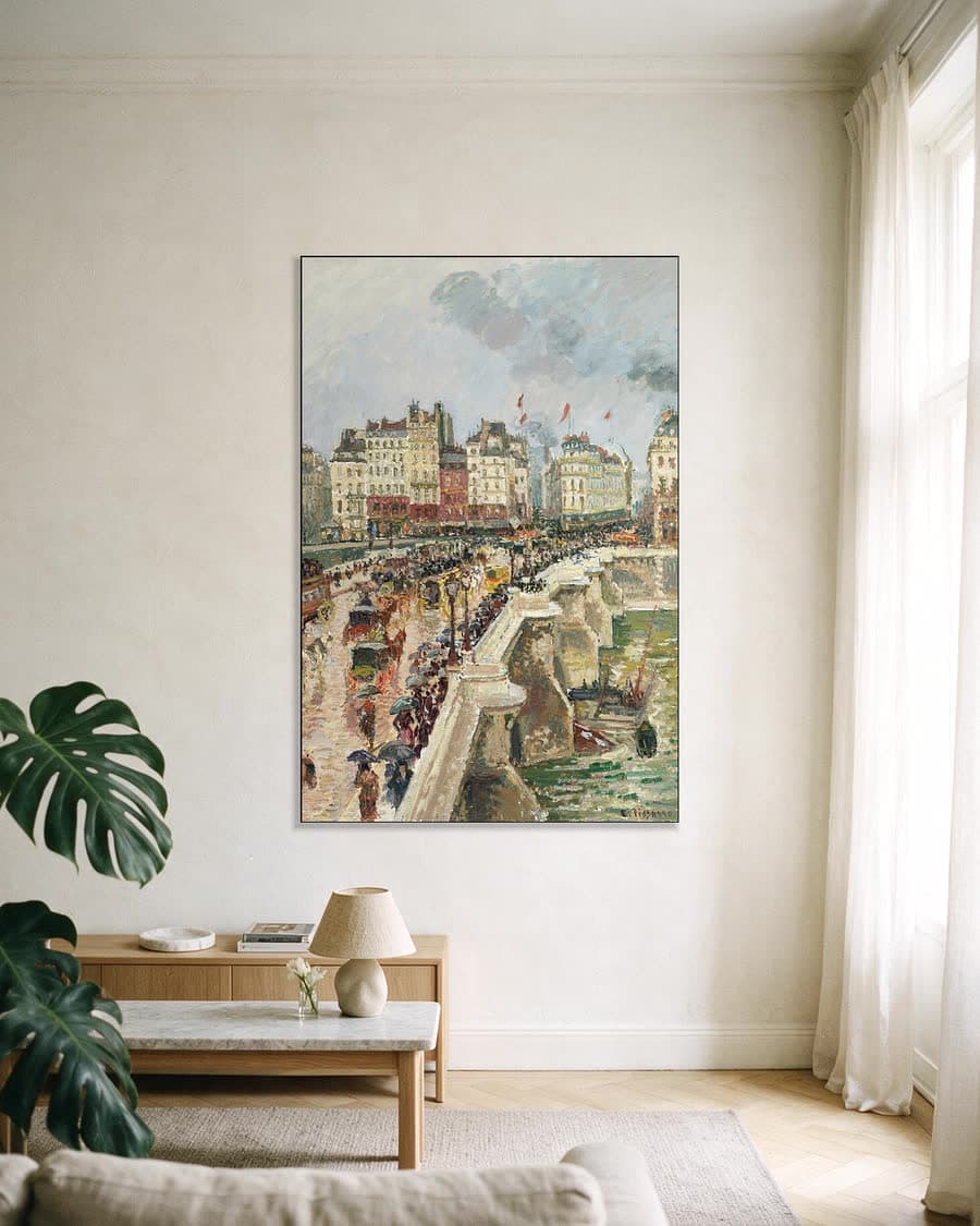 De Pont Neuf in een aluminium frame aan dezelfde muur