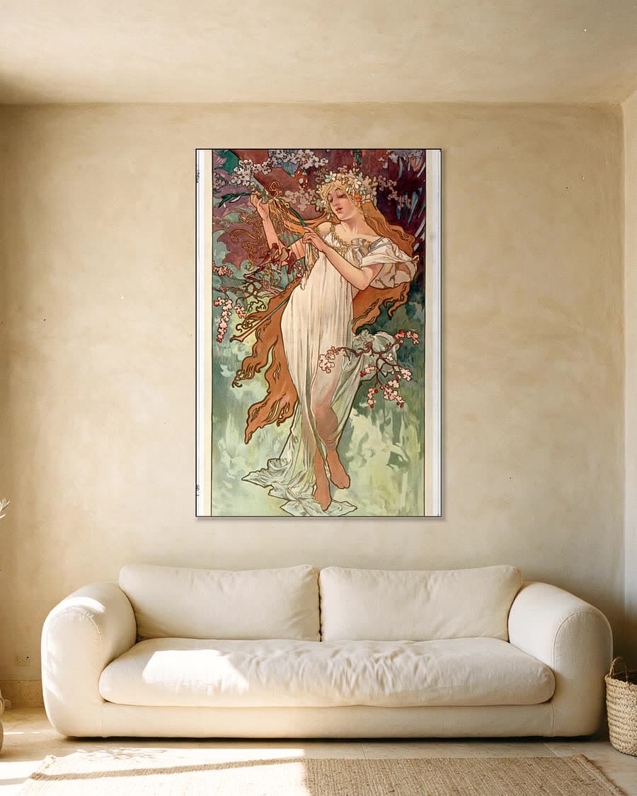 Les Saisons (serie van 4) in een aluminium frame aan dezelfde muur