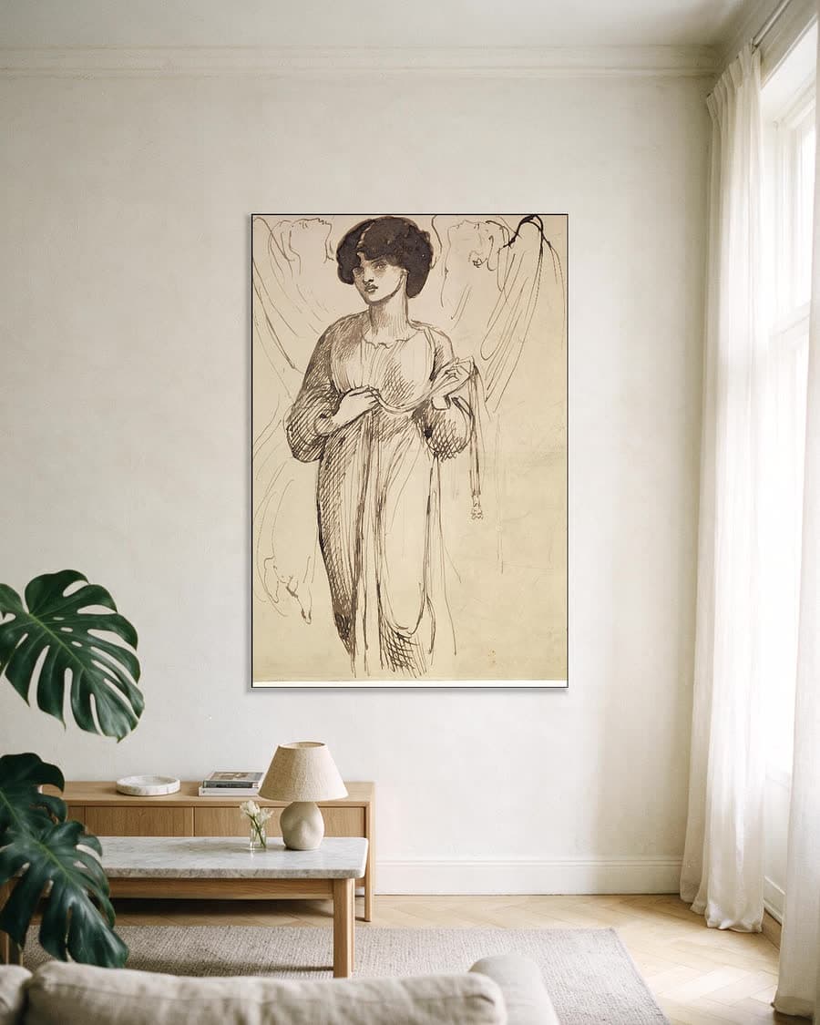 Astarte Syriaca, figuurstudie in een aluminium frame aan dezelfde muur