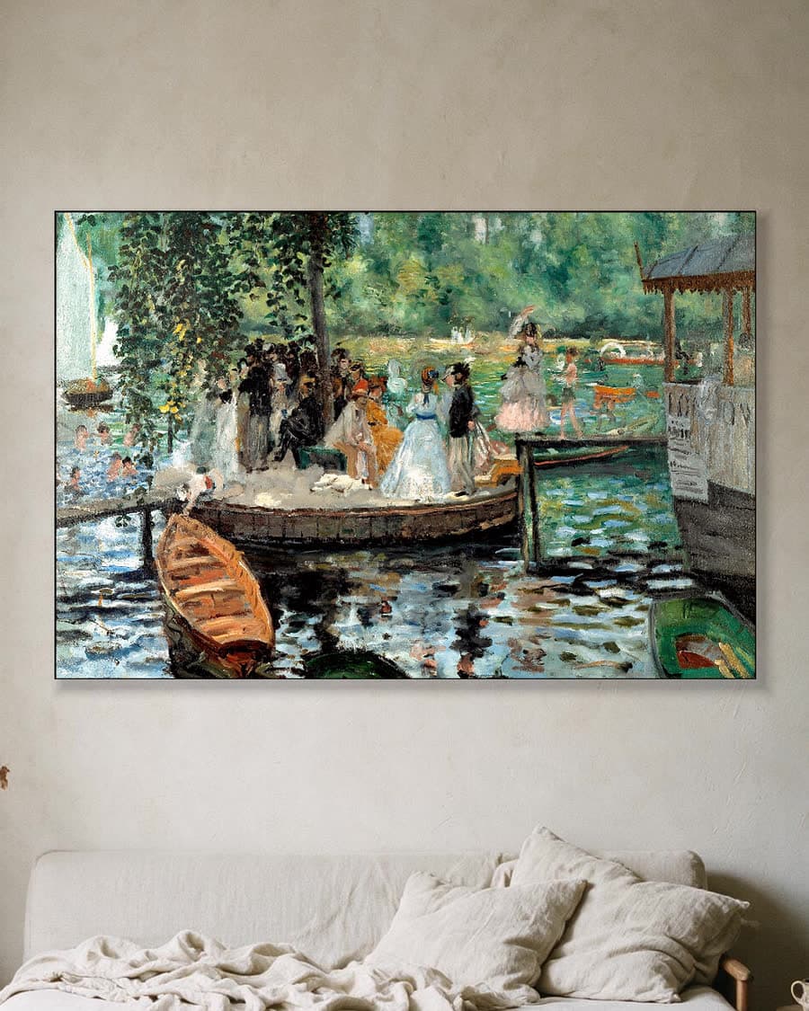 La Grenouillère in een aluminium frame aan dezelfde muur