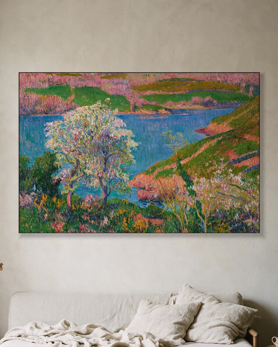 De baai van Goulineau in een aluminium frame aan dezelfde muur