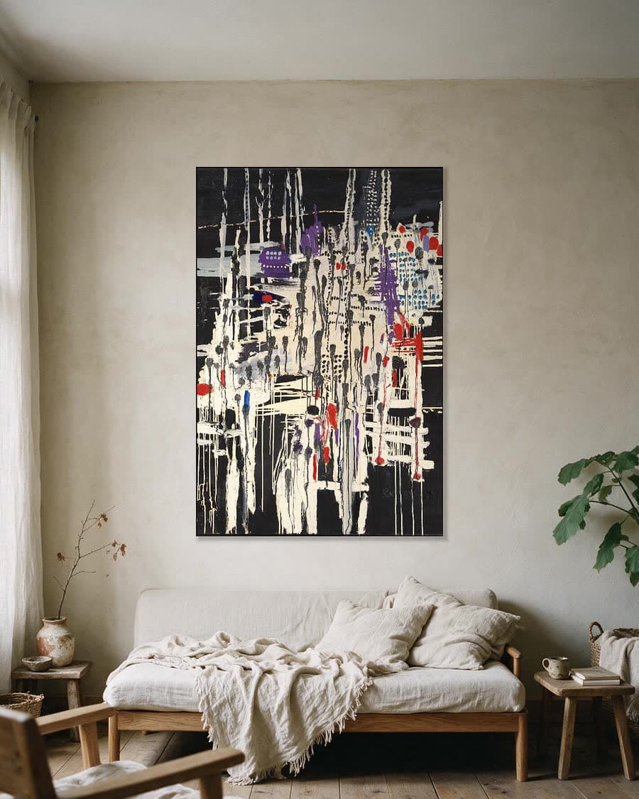 La ville noyée in een aluminium frame aan dezelfde muur