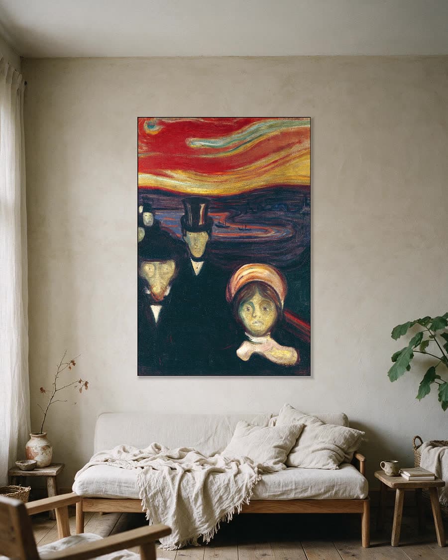 Angst in een aluminium frame aan dezelfde muur
