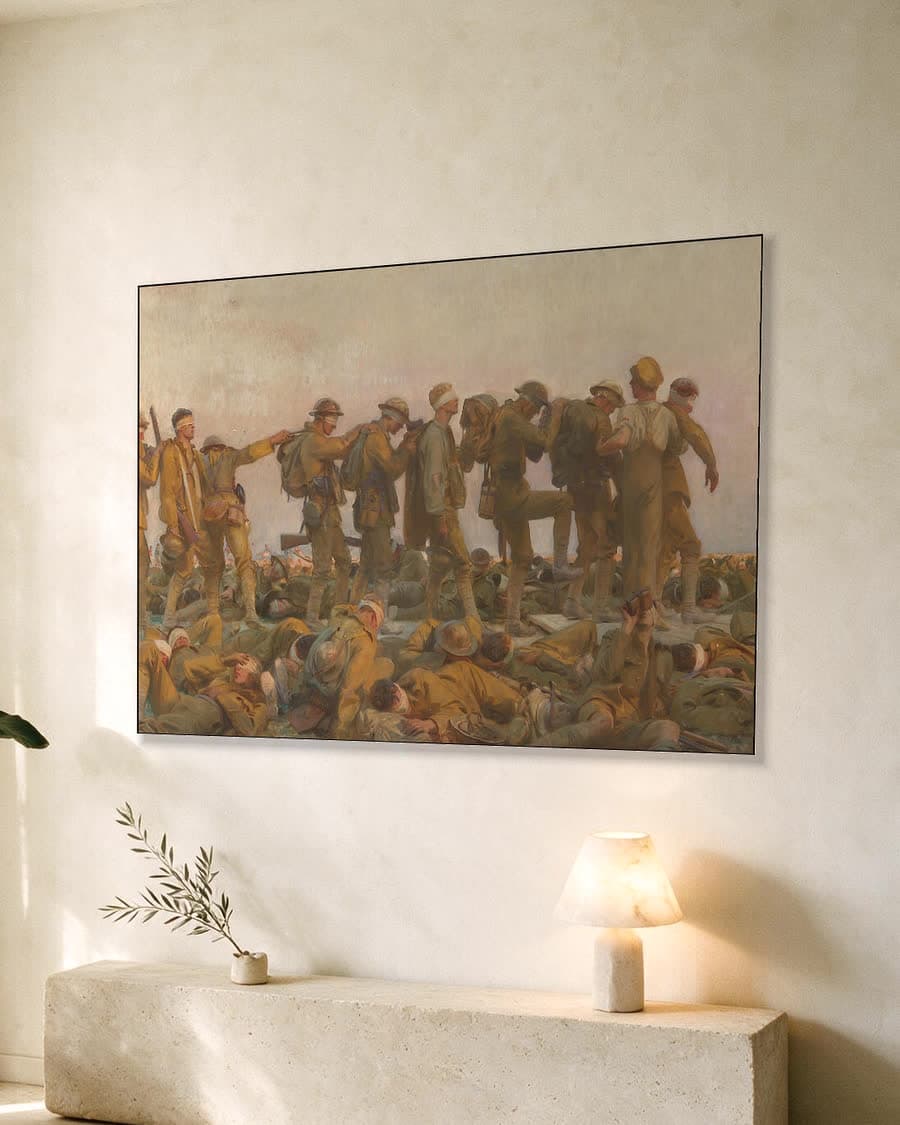 Lady Agnew of Lochnaw in een aluminium frame aan dezelfde muur