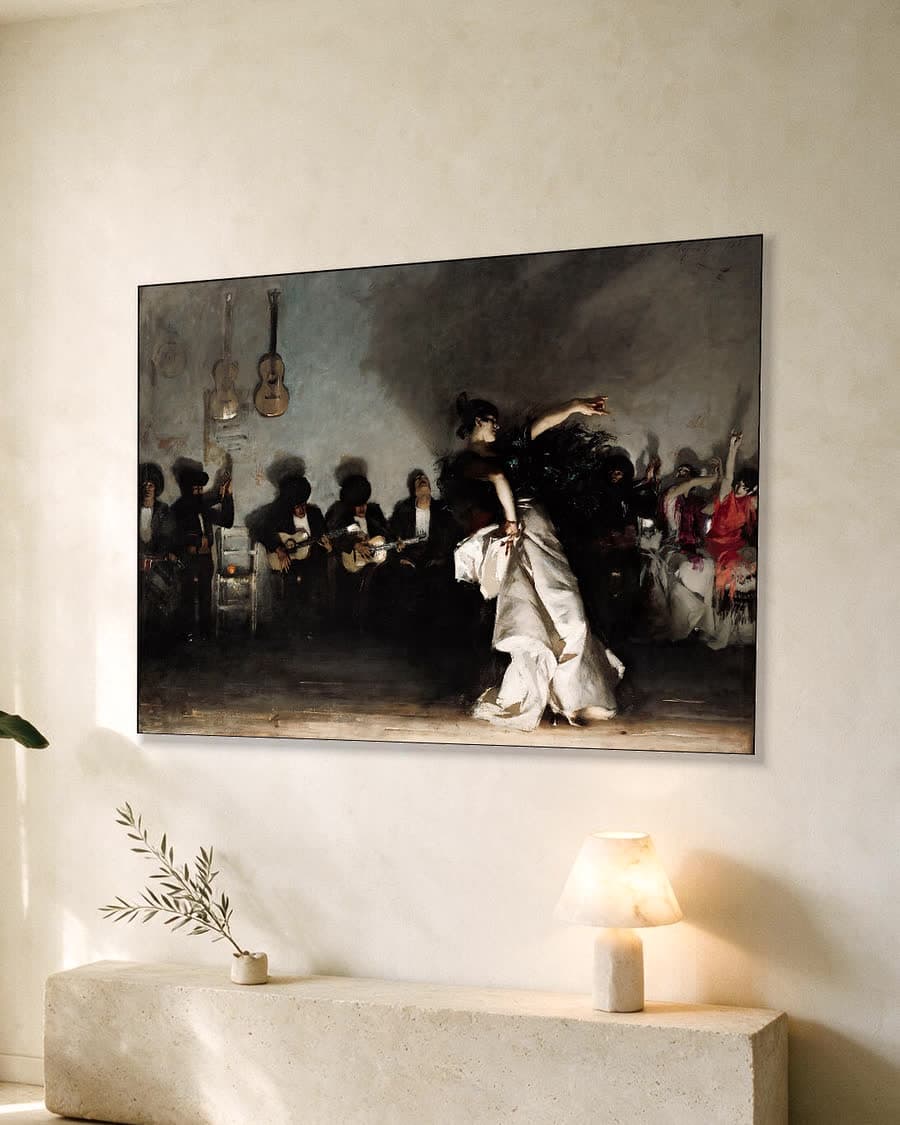 El Jaleo (1882) in een aluminium frame aan dezelfde muur