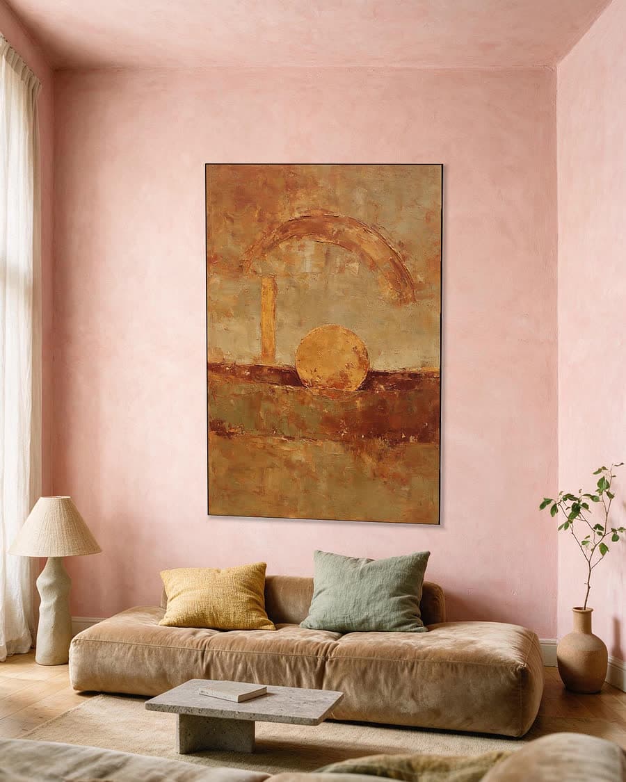 Lage cirkel in een aluminium frame aan dezelfde muur