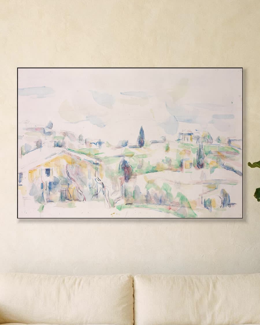 Landschap in de Provence in een aluminium frame aan dezelfde muur