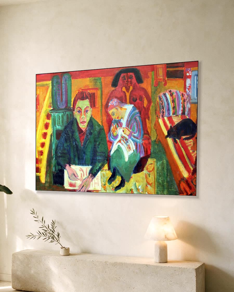 De woonkamer in een aluminium frame aan dezelfde muur