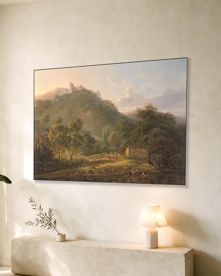 Aan de Samber in een aluminium frame aan dezelfde muur