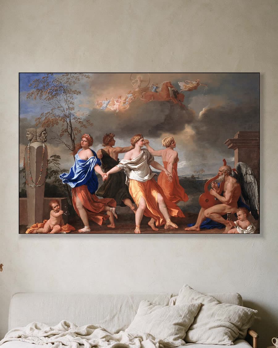 Dans op de maat van de tijd in een aluminium frame aan dezelfde muur