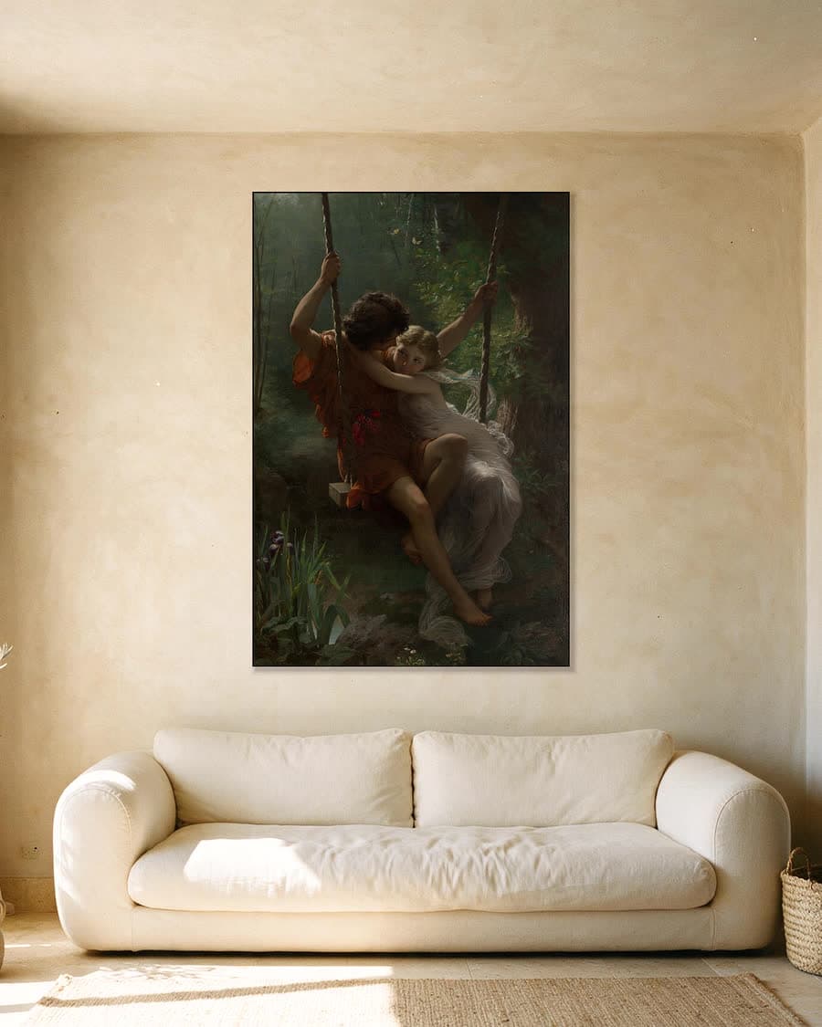 Le Printemps (1873) in een aluminium frame aan dezelfde muur